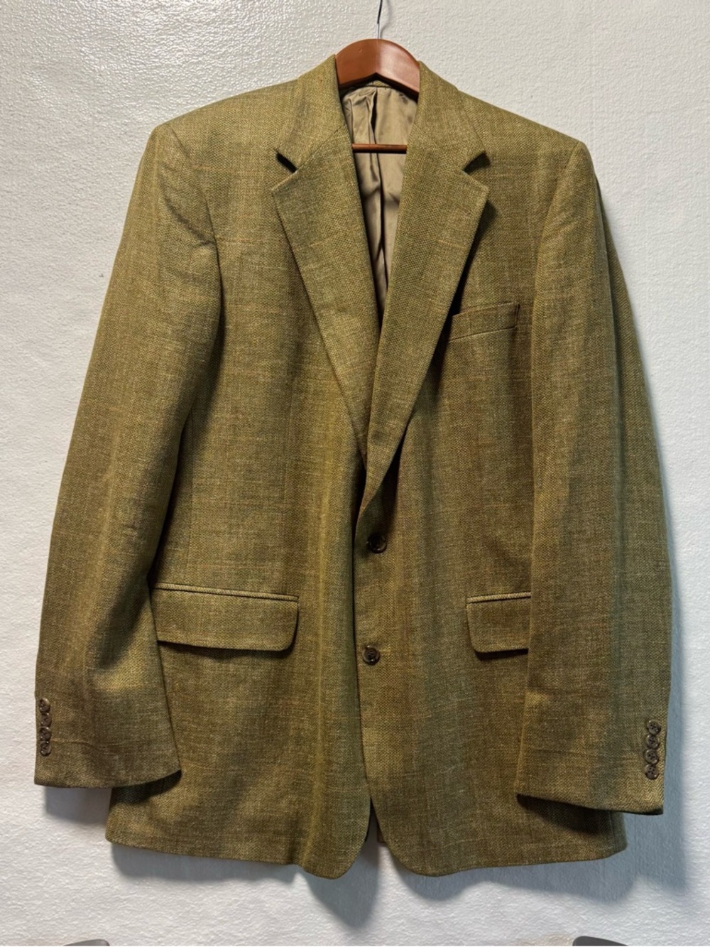 Brooks Brothers  Green Tweed Linen Blend Sport Coat